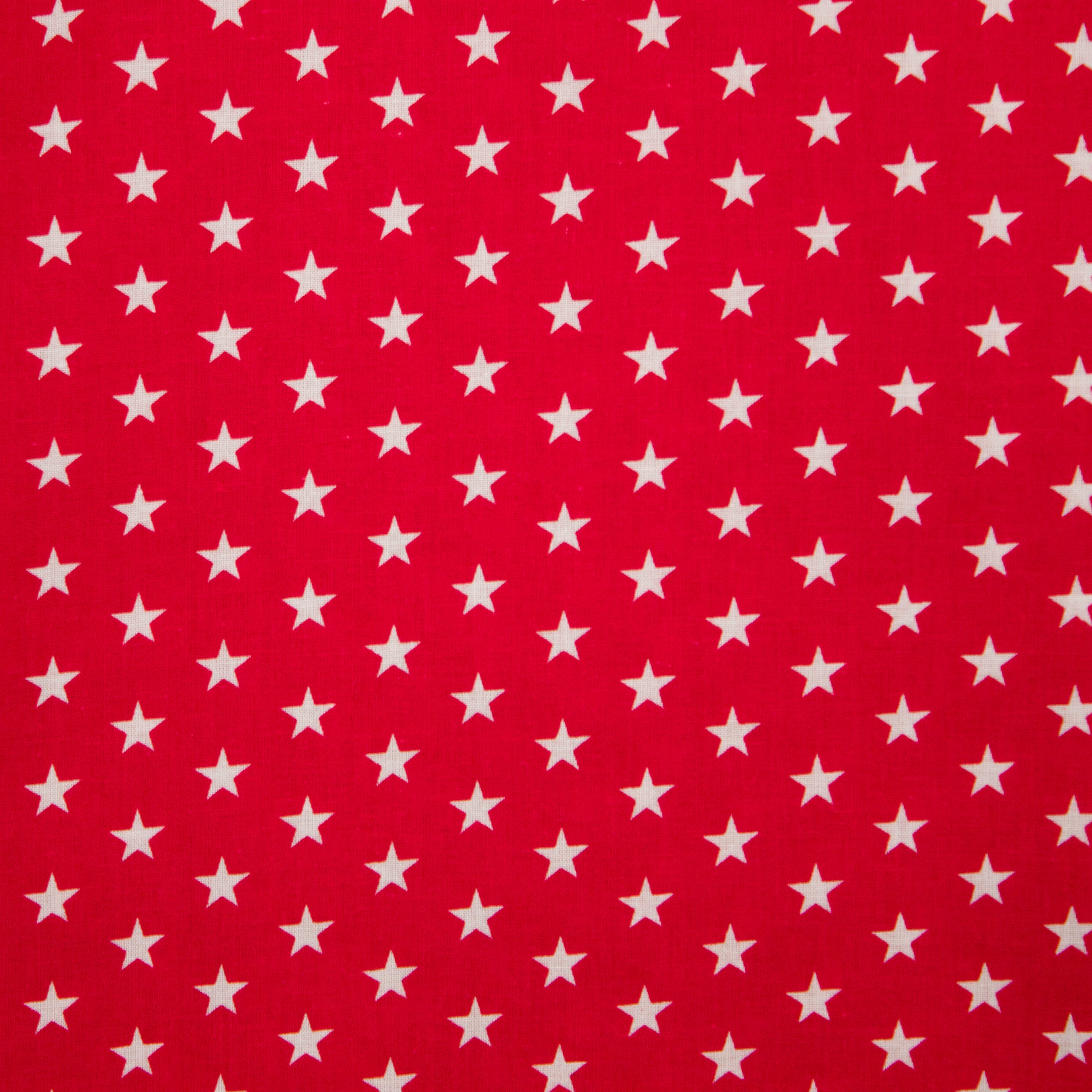 Katoen rood met kleine witte sterren